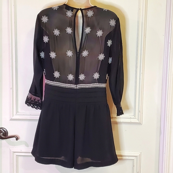 ASOS Collection Black and White Embroidered Romper, Size 6 - Picture 12 of 16